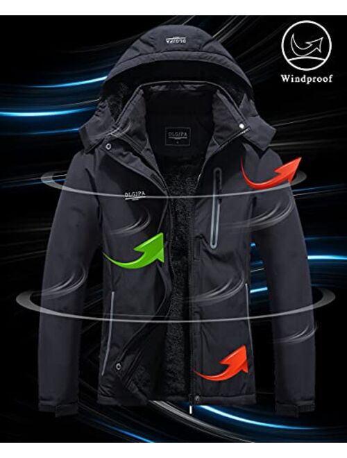 DLGJPA Women's Mountain Waterproof Ski Jacket Hooded Windbreakers Windproof Raincoat Winter Warm Snow Coat