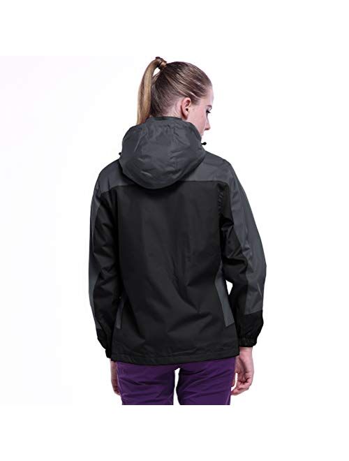 MAGCOMSEN Women's Jacket Water-Resistant Rain Jacket Lightweight Hooded Windproof Windbreaker for Hiking, Running