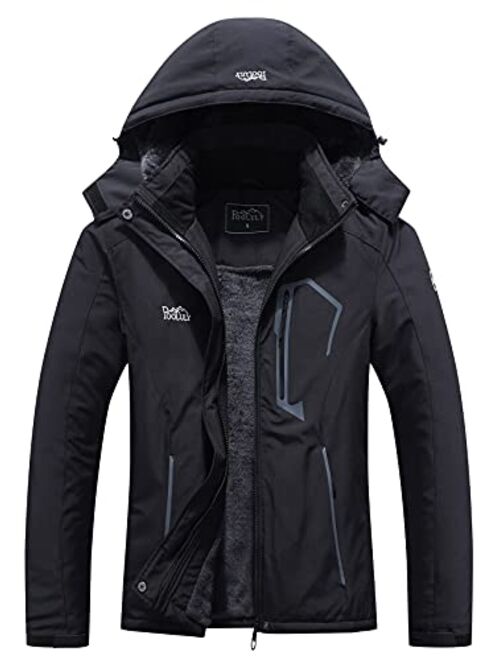 Pooluly Women's Ski Jacket Warm Winter Waterproof Windbreaker Hooded Raincoat Snowboarding Jackets