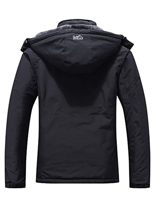 Pooluly Women's Ski Jacket Warm Winter Waterproof Windbreaker Hooded Raincoat Snowboarding Jackets
