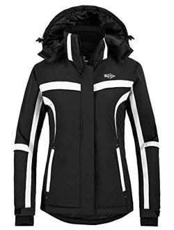 Wantdo Women's Waterproof Ski Jacket Warm Winter Snow Coat Windproof Snowboarding Jackets Insulated Parka