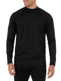 Men's Long-Sleeve Heavyweight Fleece Baselayer Mockneck Thermal Underwear Shirt