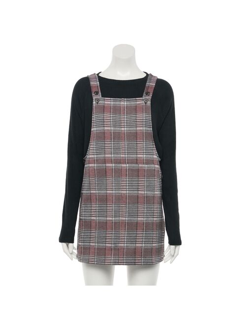 Juniors' SO Button-Strap Pinafore Dress