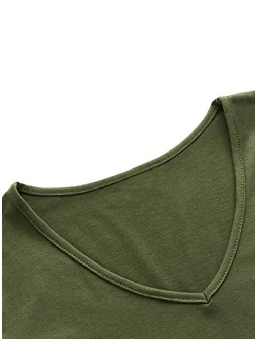 SweatyRocks Women's Casual V Neck Short Sleeve Soild Basic Crop Top T-Shirt