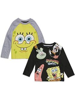 Nickelodeon Spongebob Squarepants 2 Pack Long Sleeve Graphic T-Shirt Yellow-Black