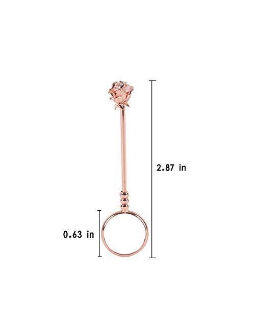 Lzttyee Elegant Rose Design Lady Smoker Cigarette Holder Ring For Women & Men Protect Your Fingers (S, Gold)