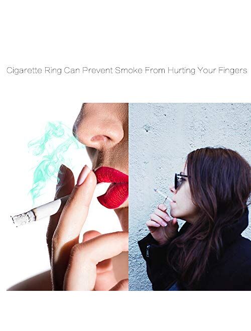 PYK™Cigarette Holder for Women.Keep Your Fingers Away from The Smoke.E Cigarettes for Smokin,Blunt Holder, Cigarette Holder Ring For Women & Men (Gold Two)