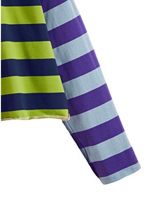 SweatyRocks Women's Casual Long Sleeve Striped Cropped T-Shirt Casual Crop Tee Top