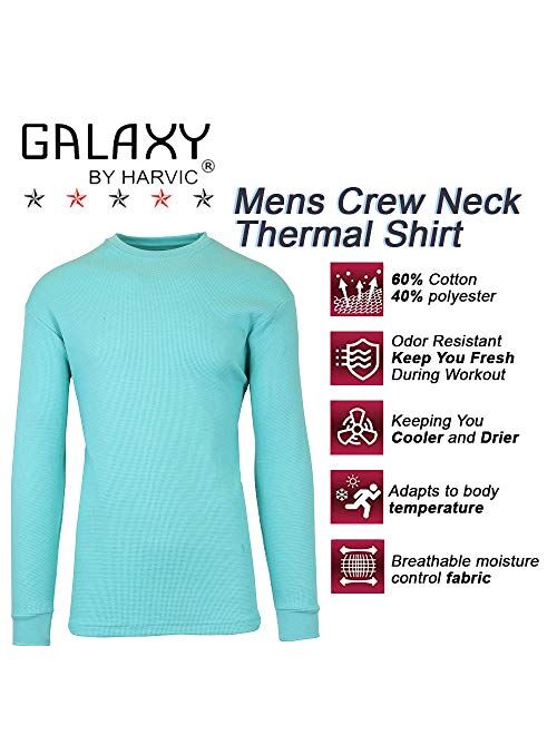 Galaxy by Harvic Mens Crew Neck Thermal Shirt (Multiple Sizes/Colors)