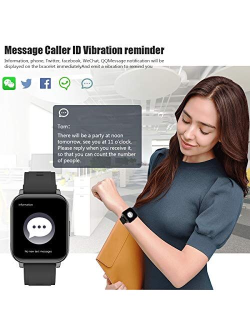 2021 Latest Smart Watch, Fitness Tracker with Temperature/Heart Rate/Sleep/Steps Monitor Compatible for iPhone Samsung Android, Smartwatch for Men Women