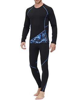 SKYSPER Men's Thermal Underwear Set Fleece Lined Long Johns Sport Base Layer