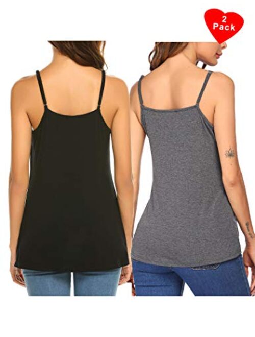 Ekouaer 3 in 1 Labor Delivery Maternity Nursing Tank Top Double Layer Sleeveless Breastfeeding Pregnancy Soft Cami Shirt