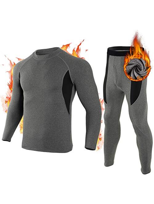 Thermal Underwear Set for Men Sport Soft Compression Fleece Base Layer Men Cold Weather Ski Shirt Long Johns for Men