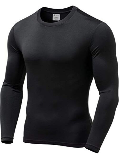 9M Mens Ultra Soft Thermal Shirt - Compression Baselayer Crew Neck Top - Fleece Lined Long Sleeve Underwear