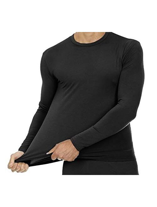 9M Mens Ultra Soft Thermal Shirt - Compression Baselayer Crew Neck Top - Fleece Lined Long Sleeve Underwear