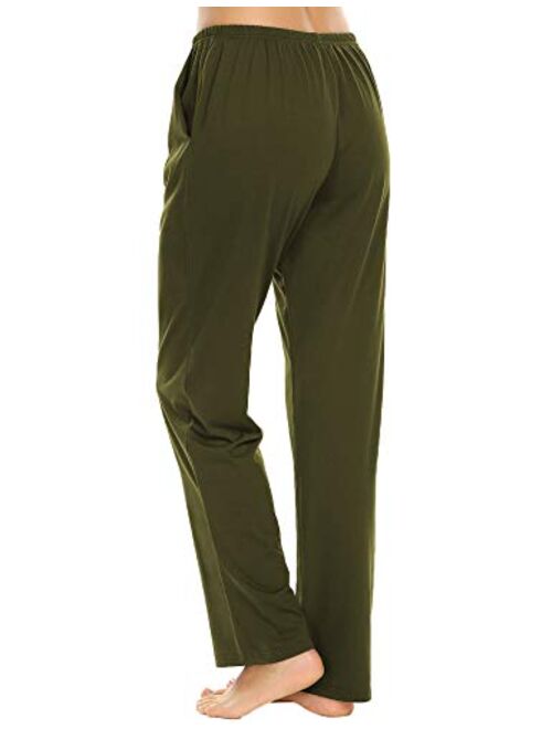 Ekouaer Pajama Pants Women's Casual Lounge Pants Soft Cotton Sleepwear Pj Bottoms with Pockets S-XXL