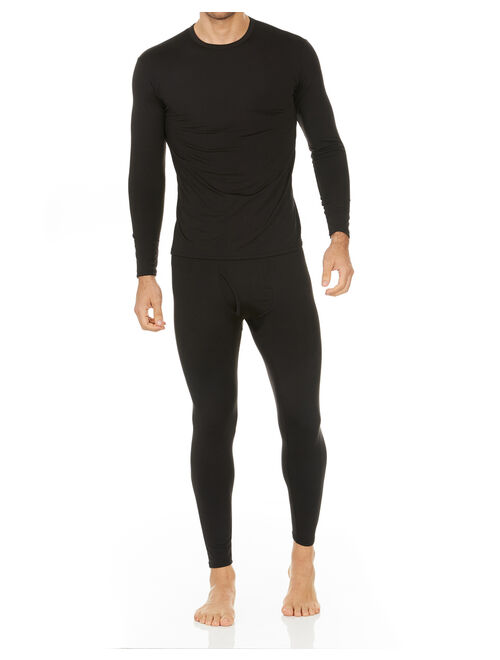 Thermajohn Men's Ultra Soft Thermal Underwear Long Johns Sets with Fleece Lined (Black, L)