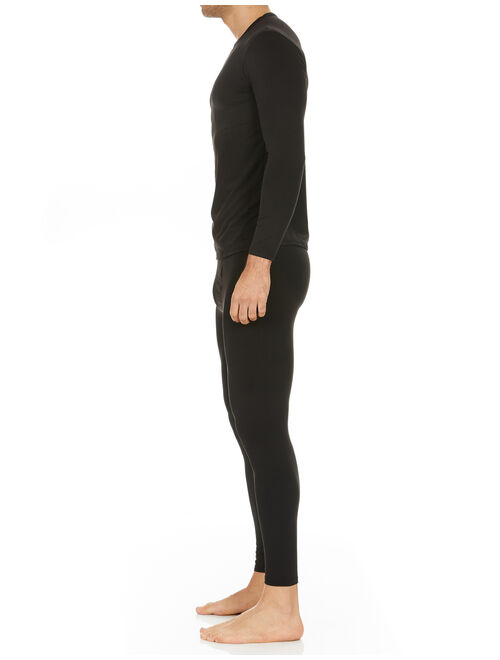 Thermajohn Men's Ultra Soft Thermal Underwear Long Johns Sets with Fleece Lined (Black, L)