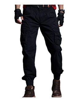 Men's Cargo Joggers Work Camo Chino Utility Combat Pants Trousers with Multi Pockets