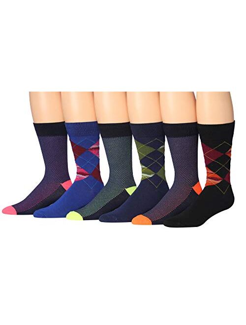 James Fiallo Mens 12-Pairs Funny Funky Crazy Novelty Colorful Patterned Dress Socks