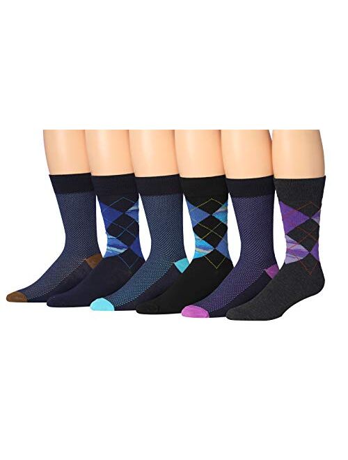 James Fiallo Mens 12-Pairs Funny Funky Crazy Novelty Colorful Patterned Dress Socks