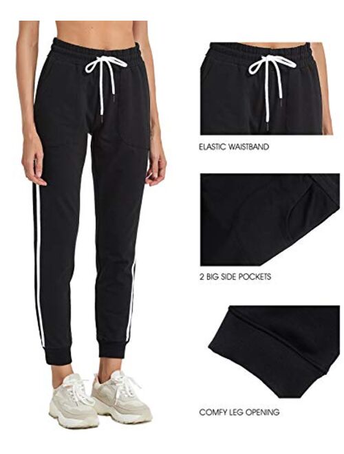 PULI Women's Running Jogger Sweatpants Lounge Workout Lightweight Legging Sweat Pants Pockets