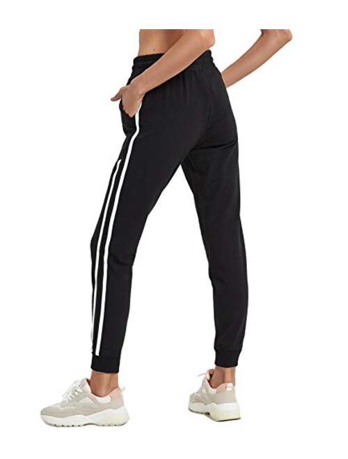 PULI Women's Running Jogger Sweatpants Lounge Workout Lightweight Legging Sweat Pants Pockets