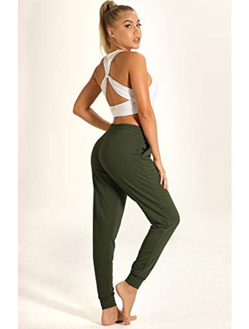 icyzone Women's Active Joggers Sweatpants - Athletic Yoga Lounge Pants with Pockets