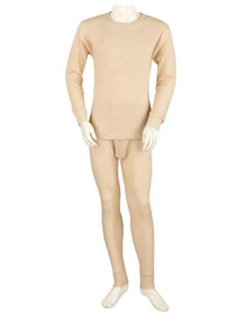 Thermal Underwear Set for Men - Cotton Blend - Waffle Knit for Extra Heat
