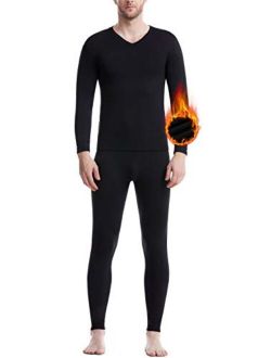 Men's Thermal Underwear Set Microfiber Fleece Long Johns Winter Base Layer Top and Bottom