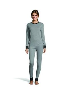 Women's Color Fusion 2-Ply Crew Neck Thermal Baselayer Tagless Long Sleeve T-Shirt