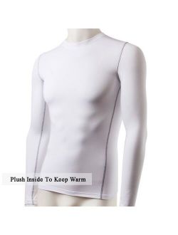 Men Plush Base Layer Long Sleeve Thermal Underwear Tops Winter Undershirt