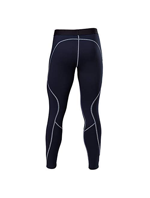 Houmous Men's Soft Fleece Compression Performance Long Top & Bottom Thermal Underwear Baselayer