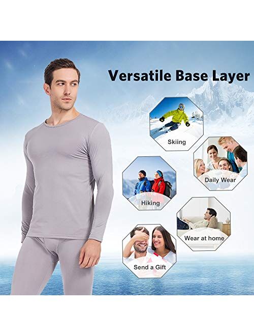 MANCYFIT Mens Thermal Shirts Fleece Lined Top Long Sleeve Compression Base Layer