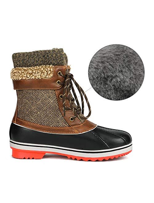 DREAM PAIRS Women's Mid Calf Winter Snow Boots