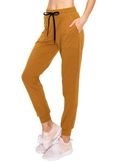 ALWAYS Womens Solid Jogger Pants Fleeced Warm Premium Soft Sweatpants with Pockets