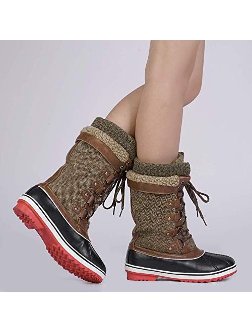 DREAM PAIRS Women's Mid-Calf Winter Snow Boots
