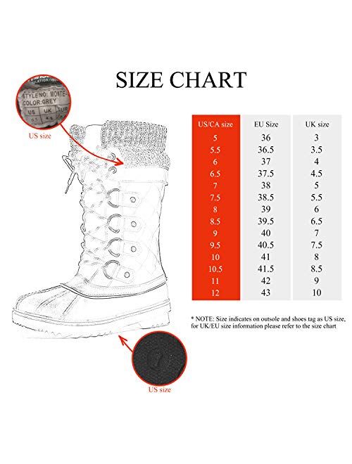 DREAM PAIRS Women's Mid-Calf Winter Snow Boots
