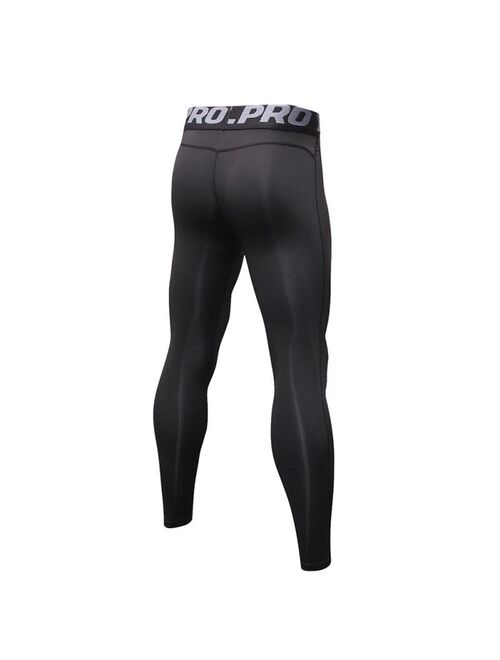Men's Athletic Compression Pants Baselayer Quick Dry Sports Running Gym Workout Tights Leggings Black 2XL