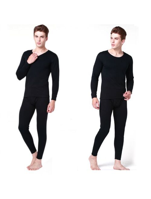 Men 2Pcs Cotton Thermal Underwear Set Winter Warm Thicken Long Johns Tops Bottom 3 Colors SH5