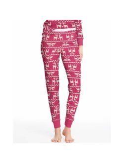 Womens X-Temp Thermal Underwear Pant - Solids and Printed Bottoms, 41029 Reindeer Love / XXX-Large