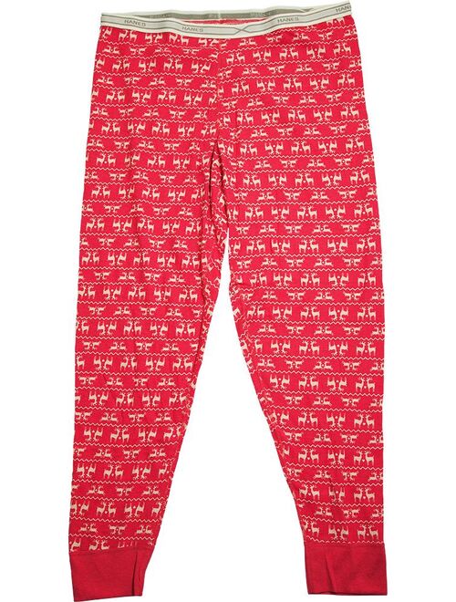Hanes Womens X-Temp Thermal Underwear Pant - Solids and Printed Bottoms, 41029 Reindeer Love / XXX-Large