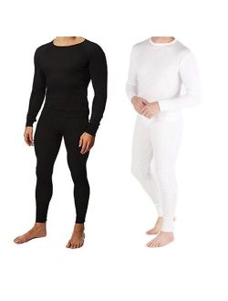 DDI 2326302 Cotton Plus Mens Thermal Underwear Set - Top & Bottom, White - Small - Case of 12