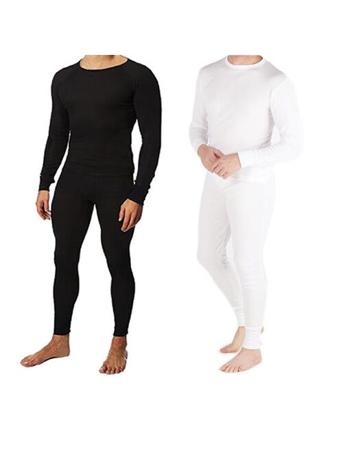 DDI 2326302 Cotton Plus Mens Thermal Underwear Set - Top & Bottom&#44; White - Small - Case of 12