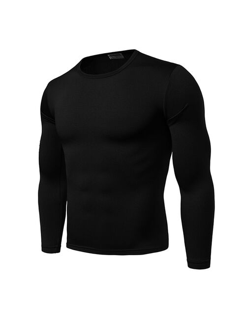 Mens Thermal Underwear Sets Fleece Lined Warm Top and Bottom Sets 2pcs