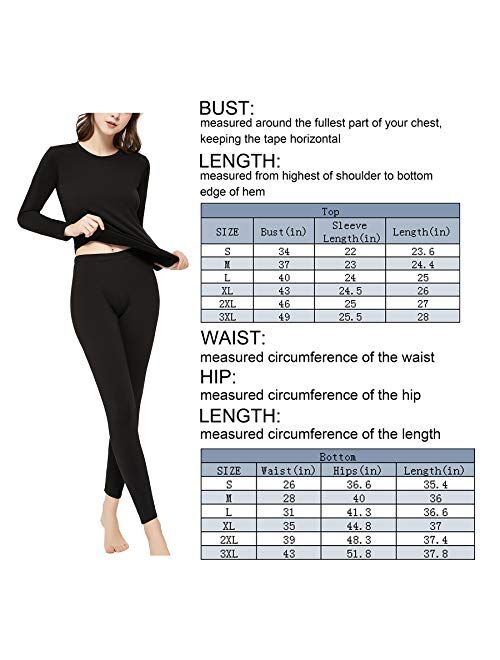 Starlemon Thermal Underwear for Women Ultra Soft Fleece Lined Thermal Winter Base Layers Long Johns Set