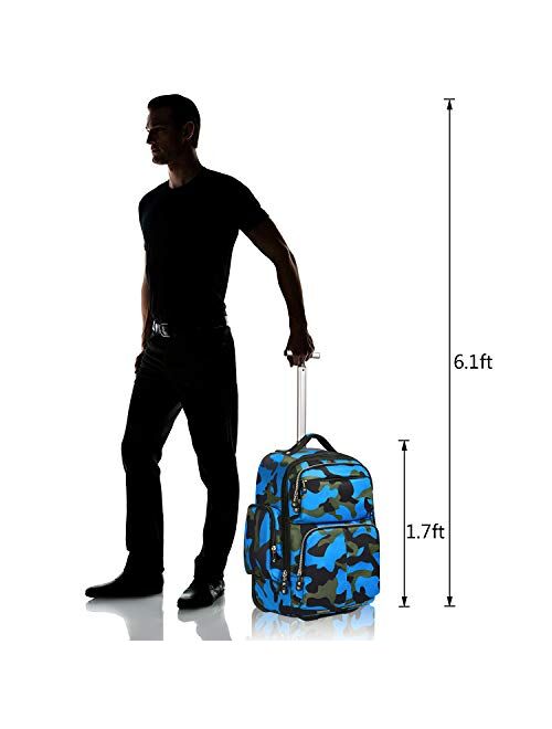 20 inches Big Storage Multifunction Travel Wheeled Rolling Backpack Luggage Books Laptop Bag by HollyHOME