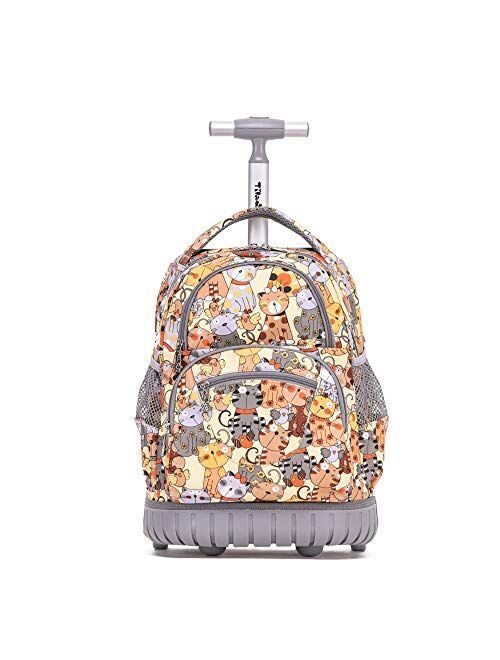 Tilami Rolling Backpack 16 Inch School College Travel Carry-on Backpack Boys Girls
