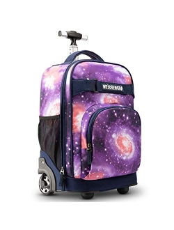 WEISHENGDA 18 inches Wheeled Rolling Backpack for Adults and School Students Books Travel Bag