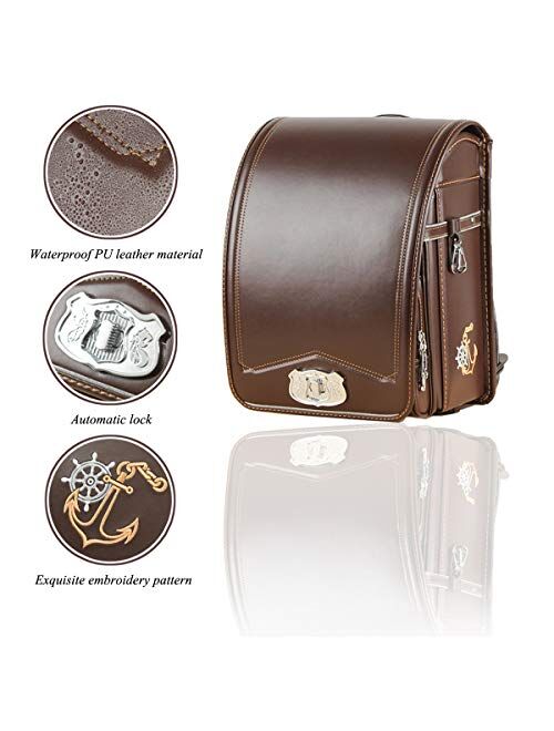 randoseru Embroidery pattern luxury bags japanese lighten up backpack PU leather